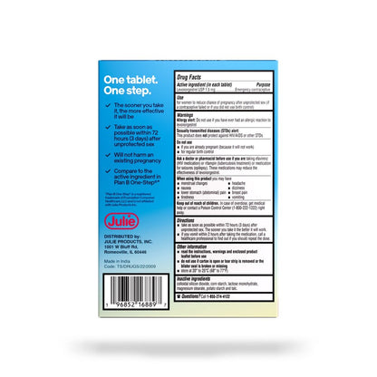 Julie, Morning After Pill Emergency Contraceptive, 1 CT