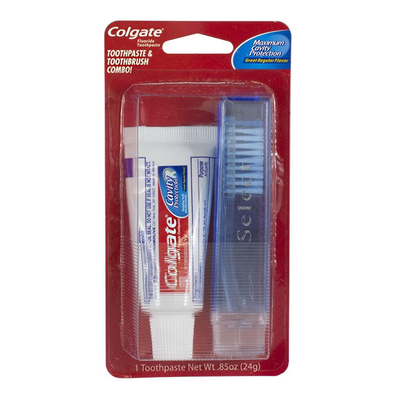 Colgate Paste & Travel Toothbrush - 0.85 oz. Carded wellness vending machine