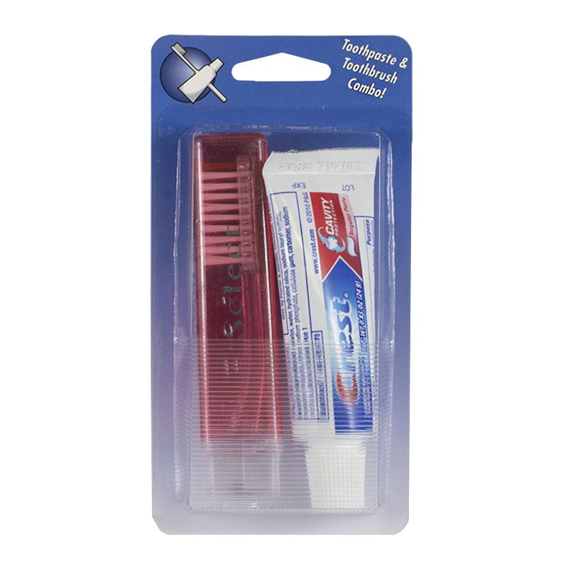 Crest Regular Toothpaste & Travel Toothbrush - 0.85 oz. Carded wellness vending machine