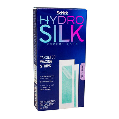 Schick Hydro Silk Targeted Detail Waxing Strips Face + Pubic - 40 ct. wellness vending machine
