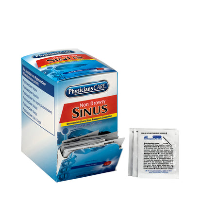 PhysiciansCare Sinus Relief Packets, 1 Tablet Per Packet, Box of 50