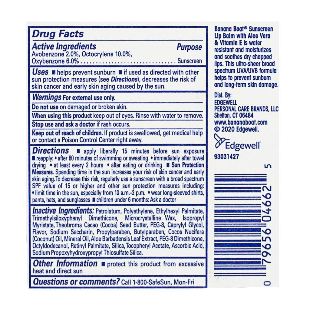 Banana Boat Sunscreen SPF 45 Lip Balm With Aloe - 0.15 oz. wellness vending machine university campuses