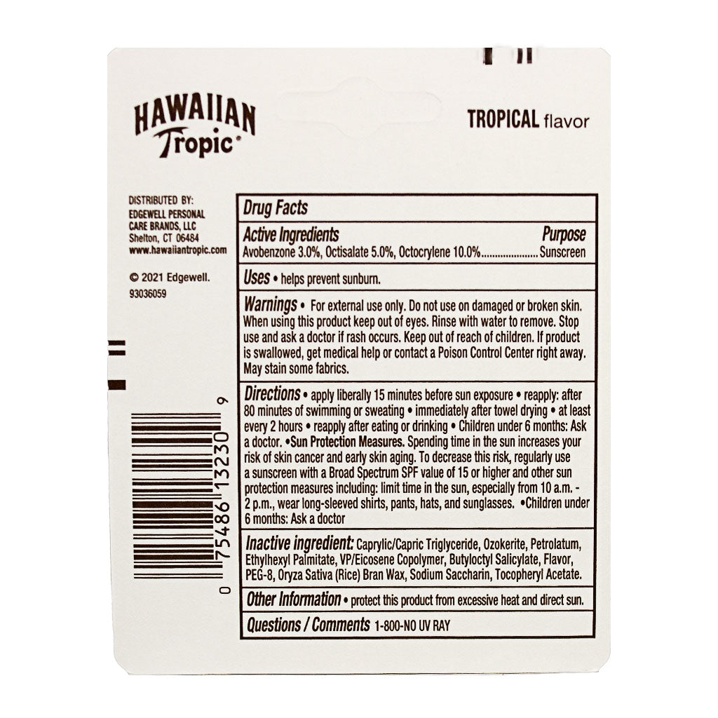Hawaiian Tropic Lip Balm Sunscreen Stick SPF30- 0.14 oz. wellness vending machine university campuses