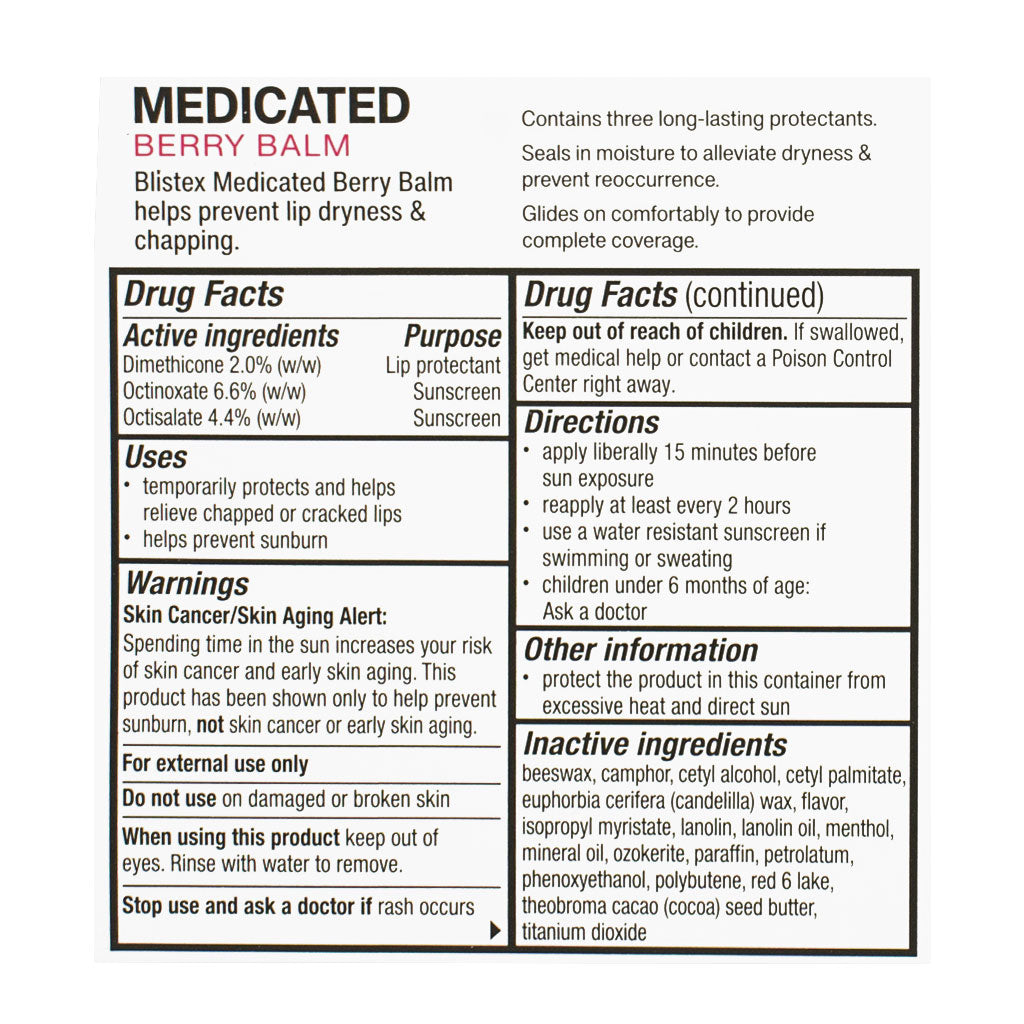 Blistex Medicated Berry Lip Balm SPF 15 - 0.15 oz. Tube wellness vending machine university campuses, workplaces