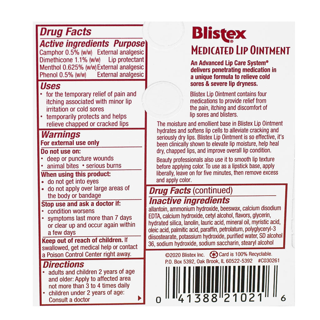 Blistex Medicated Ointment - 0.21 oz. wellness vending machine university campuses