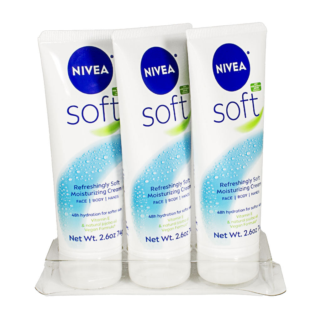 Nivea Soft Face, Body, Hands, Moisturizing Cream - 2.6 oz. wellness vending machine university campuses