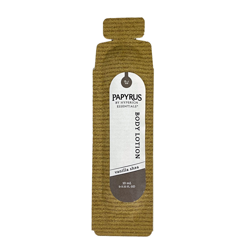 Papyrus Body Lotion in Paper Vials -10 ml wellness vending machine