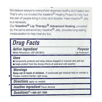 Vaseline Advanced Formula Lip Therapy - 0.35 oz. Tube wellness vending machine university campuses