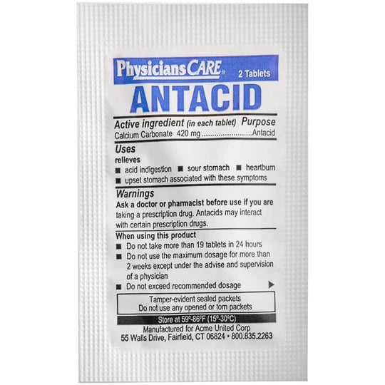 PhysiciansCare Antacid Tablets – 420 mg Calcium Carbonate, Compare to Tums® and Maalox®