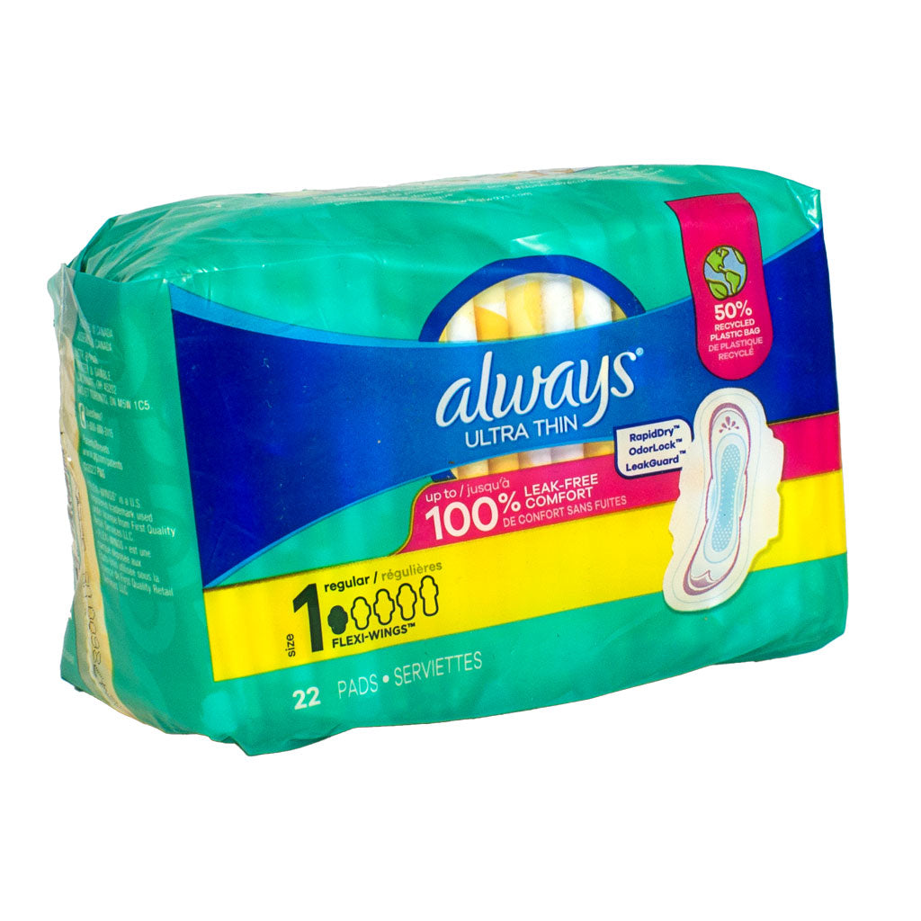 Always Ultra Thin Maxi Pads With Wings Size 1- 22 ct wellness vending machine
