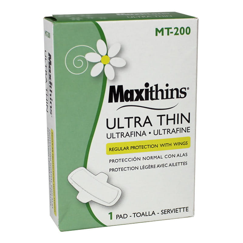 Maxithins Ultra Thin Pads with Wings - Box of 1 wellness vending machine