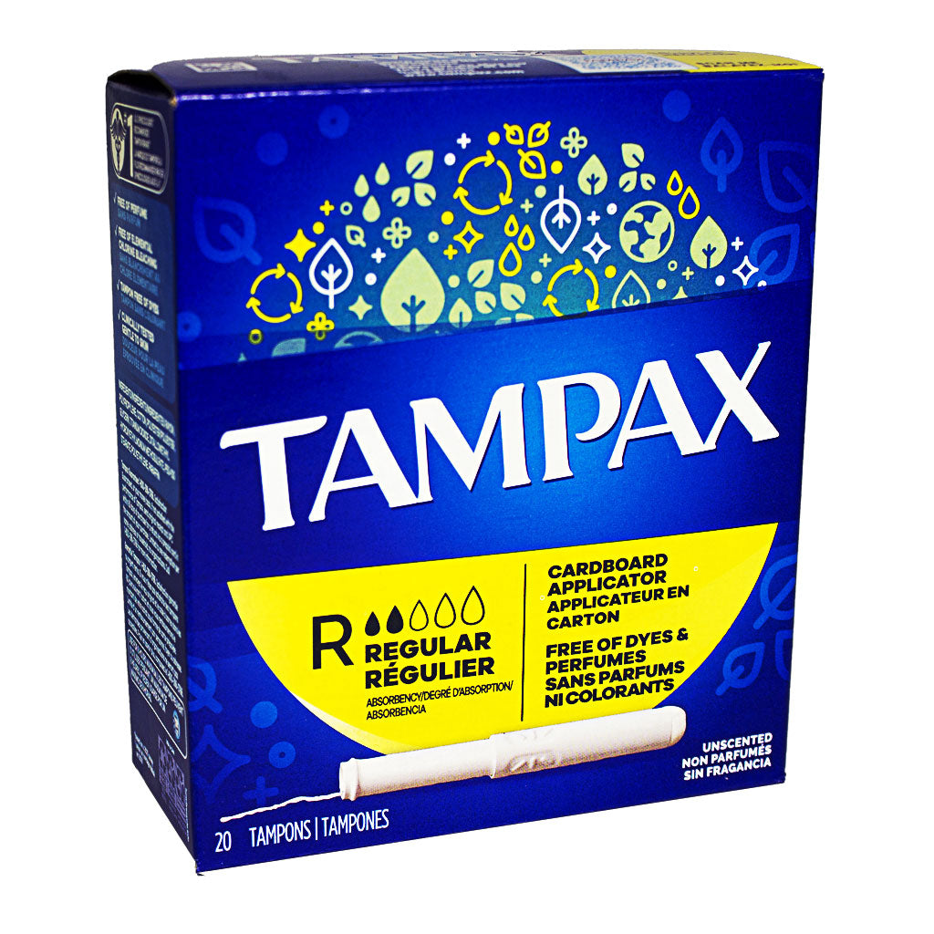 Tampax Regular Cardboard Applicator Tampons - Box of 20 wellness vending machine