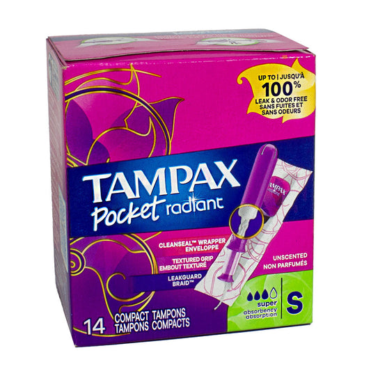 Tampax Pocket Radiant Tampons Super Unscented - 14 ct. wellness vending machine