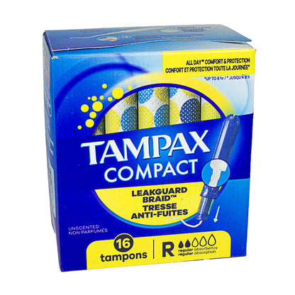 Tampax Compact Pearl Tampons Regular Unscented - 16 ct. wellness vending machine