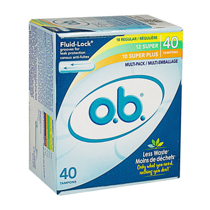 o.b. Multi-Pack ( 18 Regular/ 12 Super/ 10 Super Plus) - 40ct wellness vending machine