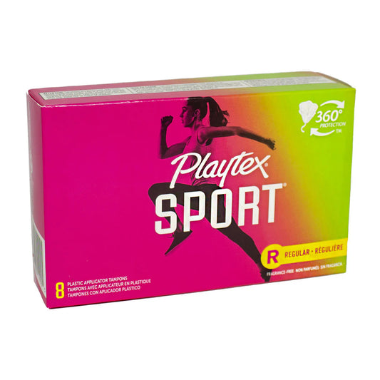 Playtex Sport Regular Tampons 8-count box – fragrance-free menstrual care for college wellness vending machines