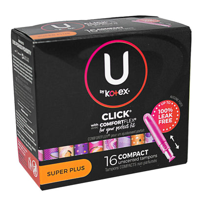 U By Kotex Click Compact Tampons Super Plus - Box of 16 wellness vending machine