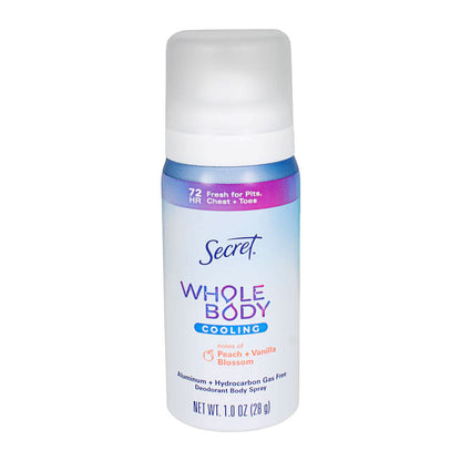Secret Whole Body Peach + Vanilla Blossom Aluminum Free Deodorant Body Spray - 1 oz. wellness vending machine