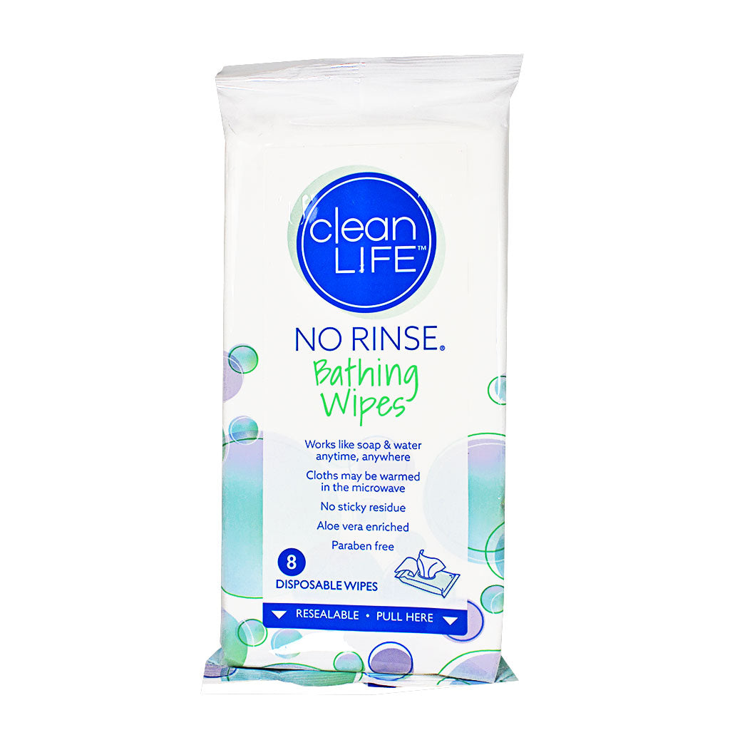 No-Rinse Bathing Wipes - Pack of 8 wellness vending machine