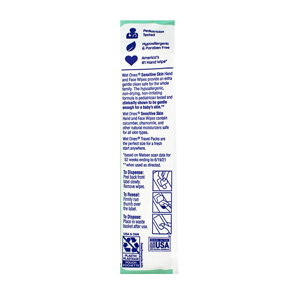 Wet Ones Sensitive Skin Hands & Face Wipes - Pack of 20 wellness vending machine university campuses, workplaces