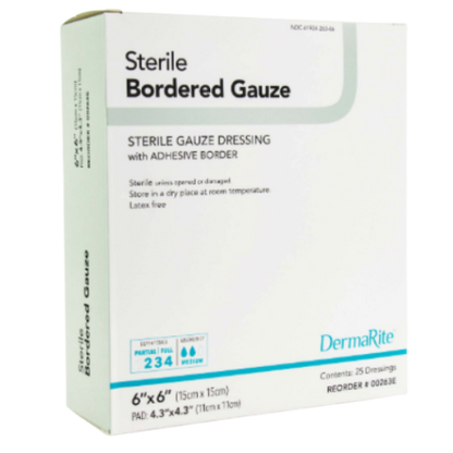 DermaRite® Sterile Bordered Gauze Dressing with Adhesive Border