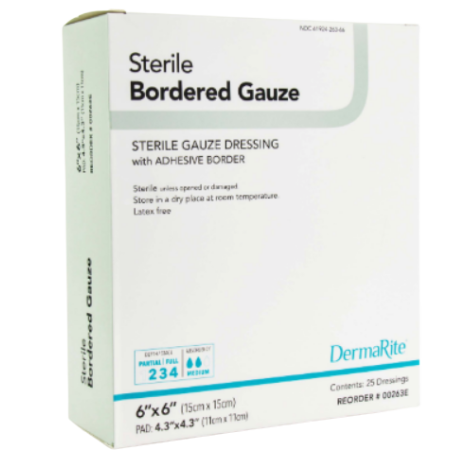 DermaRite® Sterile Bordered Gauze Dressing with Adhesive Border