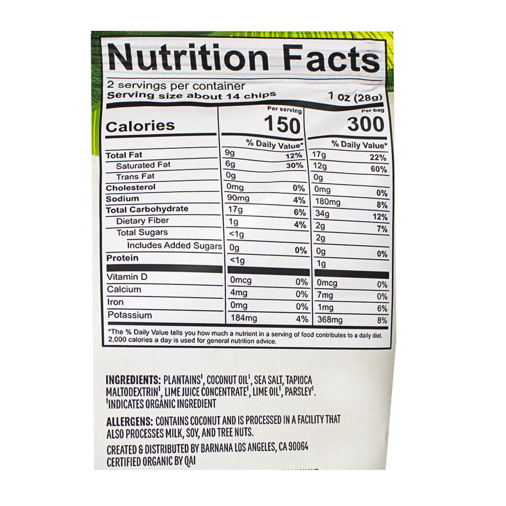 Barnana Acapulco Lime Organic Plantain Chips - 2 oz. wellness vending machine university campuses
