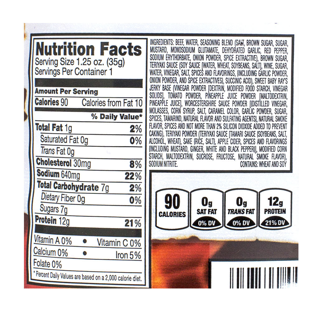 Bridgford Sweet Teriyaki Beef Jerky - 1.25 oz wellness vending machine university campuses