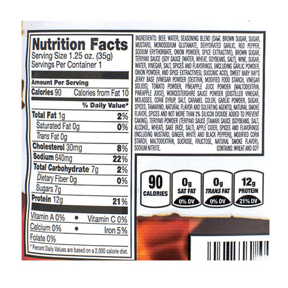 Bridgford Sweet Teriyaki Beef Jerky - 1.25 oz wellness vending machine university campuses