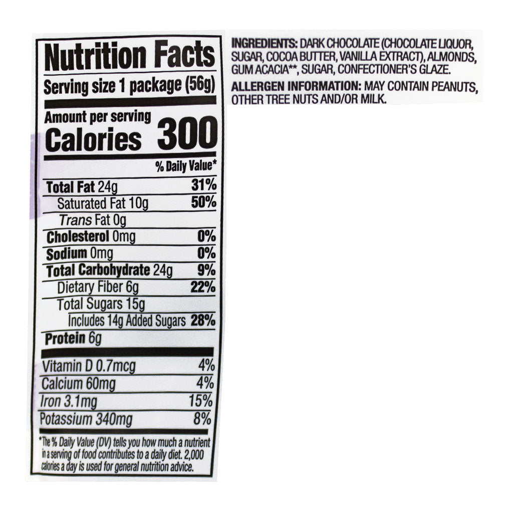 Orchard Valley Dark Chocolate Almonds - 2 oz. wellness vending machine university campuses