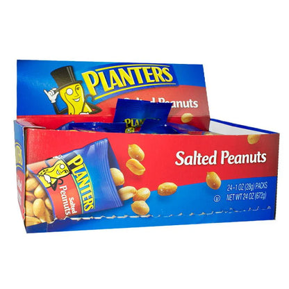 Planters Salted Peanuts 1 oz snack pack – 24 bulk bags for vending machines on campus