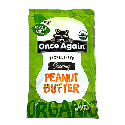 Once Again Unsweetened Organic Creamy Peanut Butter 1.15 oz- 10 Squeeze Packs wellness vending machine