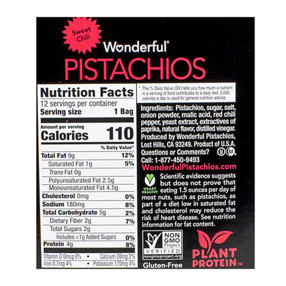 Wonderful Pistachios Sweet Chili - 1.25 oz. wellness vending machine university campuses, workplaces