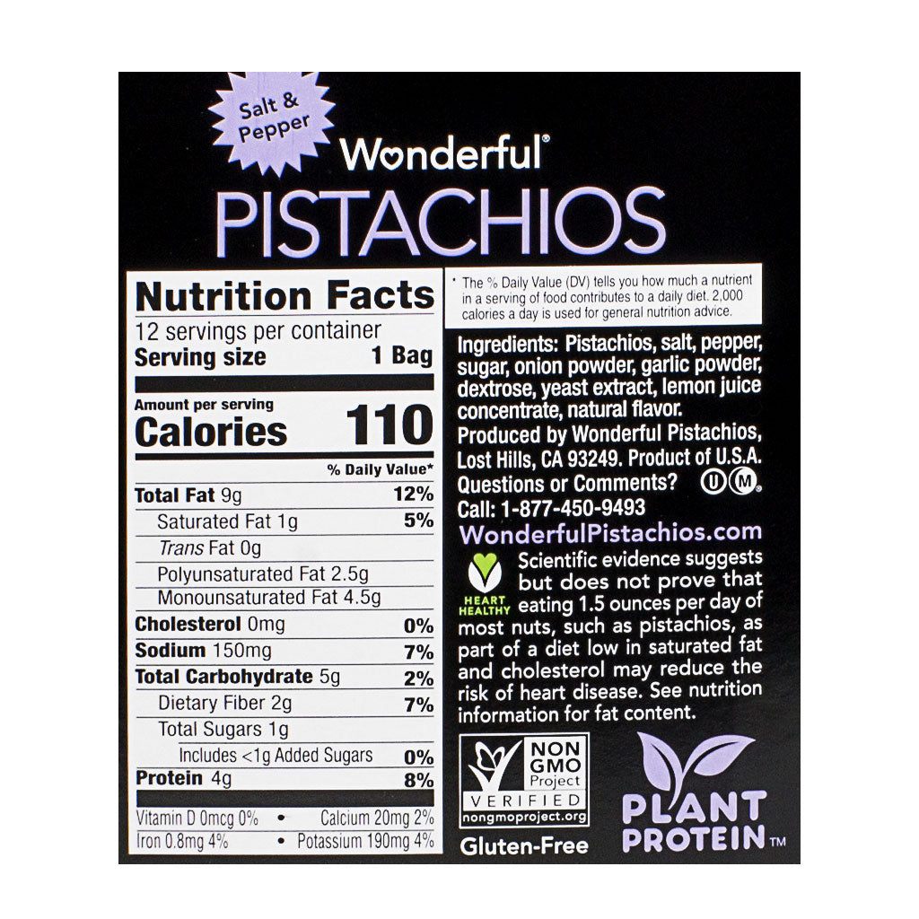 Wonderful Pistachios Salt & Pepper - 1.25 oz. wellness vending machine university campuses, workplaces