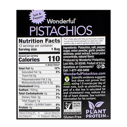 Wonderful Pistachios Salt & Pepper - 1.25 oz. wellness vending machine university campuses, workplaces