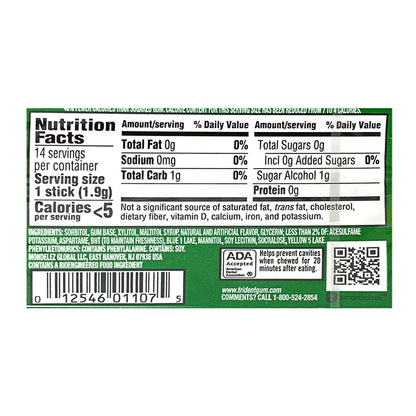 Trident Spearmint Sugar Free Gum- 14 sticks wellness vending machine university campuses