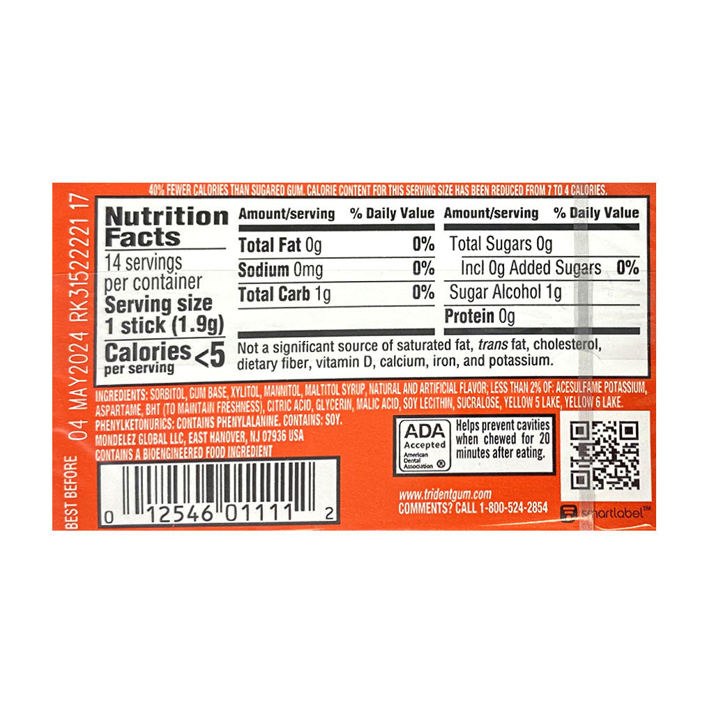 - Trident Tropical Twist Sugar Free Gum- 14 sticks wellness vending machine university campuses