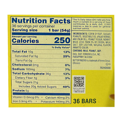 Butterfinger Peanut Butter Bar - 1.9 oz. wellness vending machine university campuses