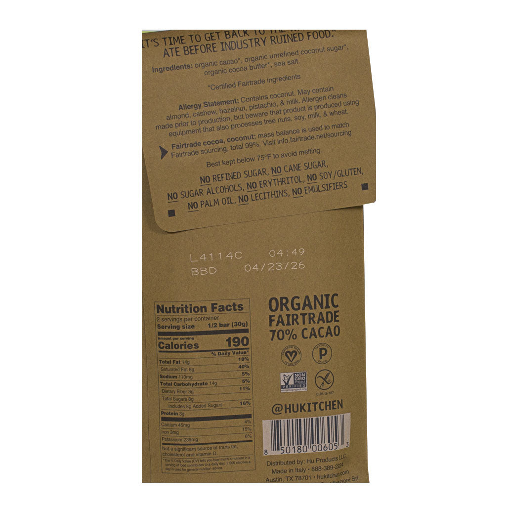 Hu Salty Dark Chocolate Bar - 2.1 oz. wellness vending machine university campuses