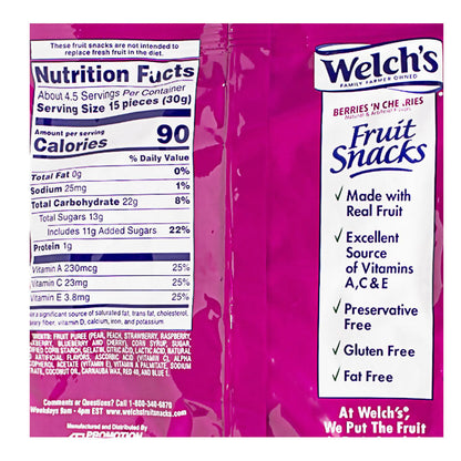 Welch's Berries 'N Cherries Fruit Snacks - 5 oz. wellness vending machine university campuses
