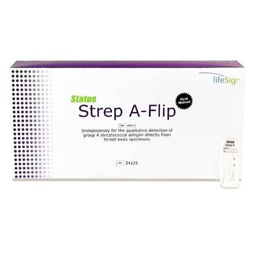 LifeSign™ Status® Strep A Flip Cassette – CLIA‑Waived Rapid Test (25 tests/box)