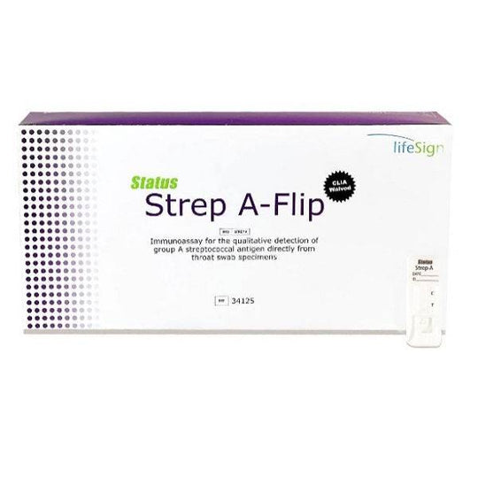LifeSign™ Status® Strep A Flip Cassette – CLIA‑Waived Rapid Test (25 tests/box)