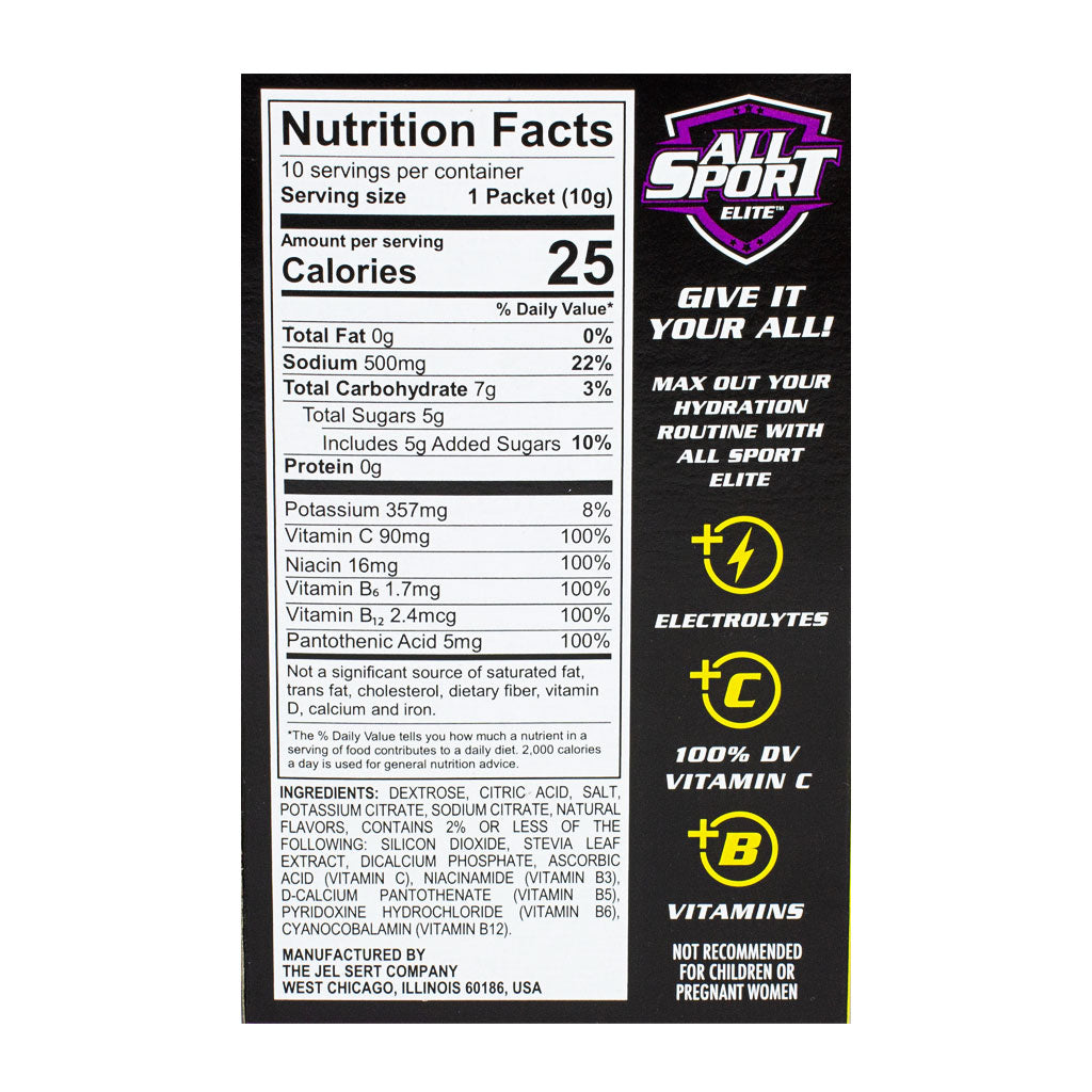 All Sport Elite Lemon Twist Singles To Go 3.38 oz. - 10 ct. wellness vending machine university campuses