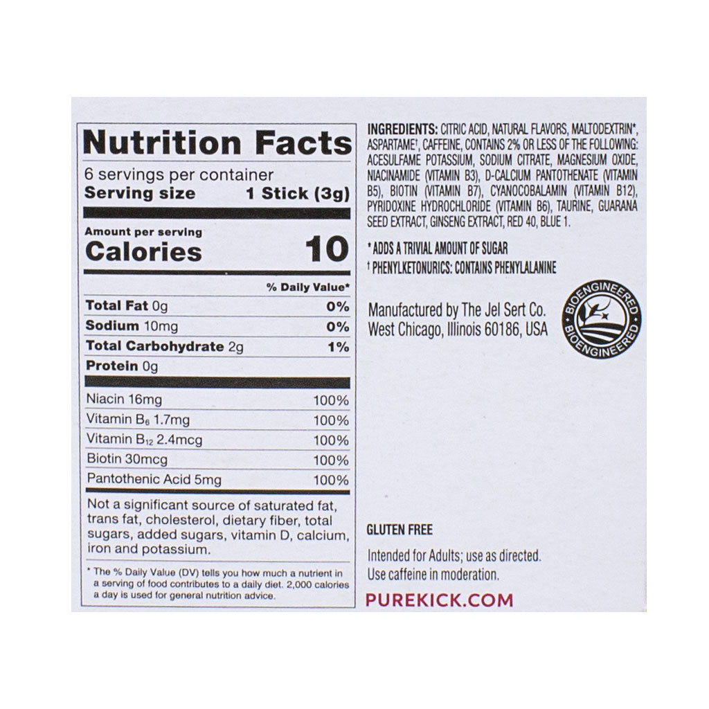 Pure Kick Energy Drink Mix Black Cherry Pomegranate Singles To Go- 6 ct. wellness vending machine university campuses