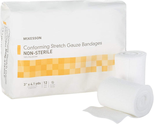 McKesson Conforming Stretch Gauze Bandages, 3 in x 4 1/10 yds, Sterile, 12 Count wellness vending machine