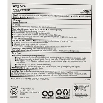 Icy Hot pain relief patches 20 count box for muscle and joint pain relief for vending machines in colleges