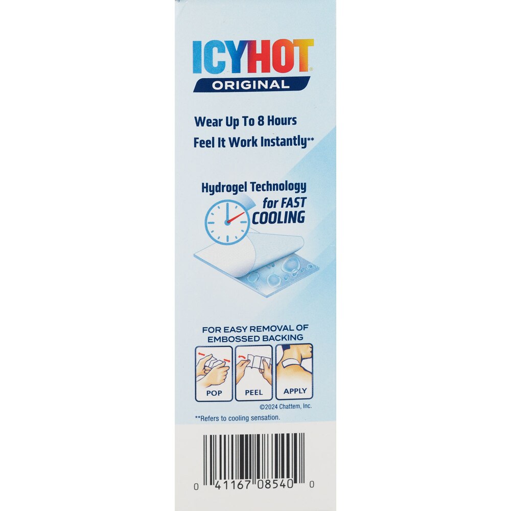 Icy Hot pain relief patches 20 count box for muscle and joint pain relief for vending machines in workplaces