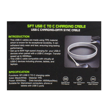 Esoulk Fast Charge USB C to C cable - 5 ft. wellness vending machine university campuses