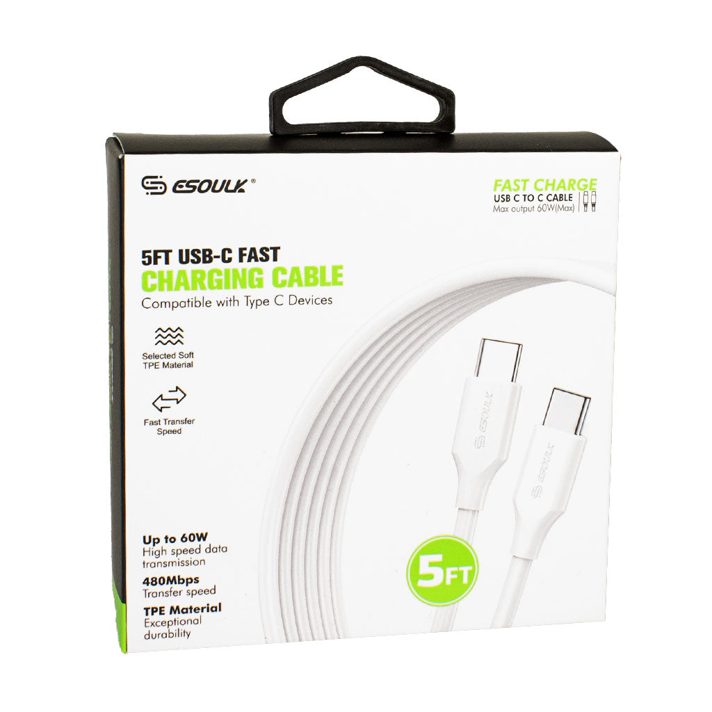 Esoulk Fast Charge USB C to C cable - 5 ft. wellness vending machine
