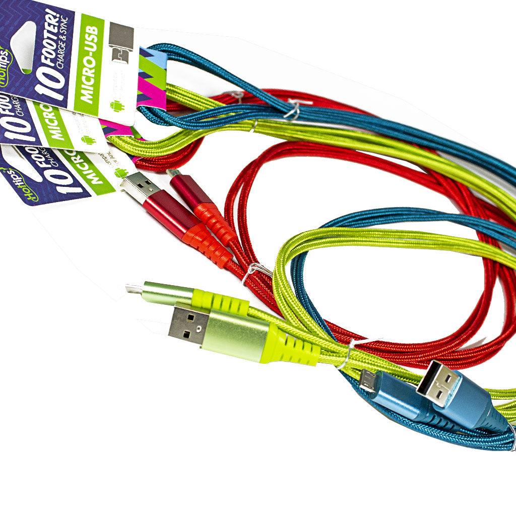 Hottips Braided Cable With Micro USB Connector - 10 ft. wellness vending machine university campuses